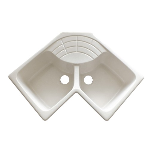 Двукоритна ЪГЛОВА мивка 60/95см със сифони Ф90 (Кухненска мивка, 301, двукоритна, сифон Ф90, ъглова) на цени от 244.99 лв. само в dklux.com