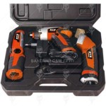 Комплект акумулаторни машини отвертка, ножица, лампа