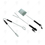 Комплект прибори за барбекю с дървени дръжки