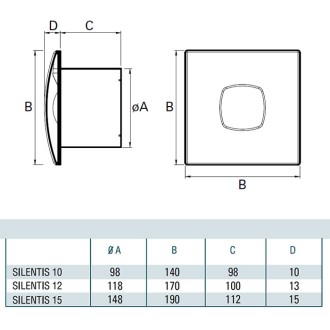 Вентилатор за баня Cata SILENTIS 12 инокс Вентилатор за баня Cata SILENTIS 12 инокс
