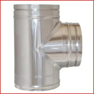 Неръждаем тройник Ф80 за пелетни камини INOX