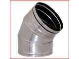Неръждаемо коминно коляно-дъга Ф80, 45º INOX