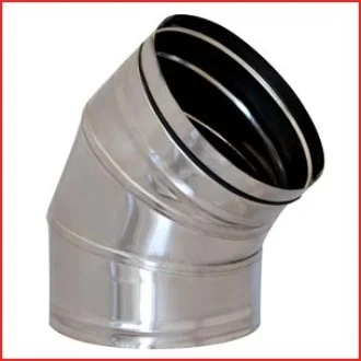 Неръждаемо коминно коляно-дъга Ф80, 45º INOX