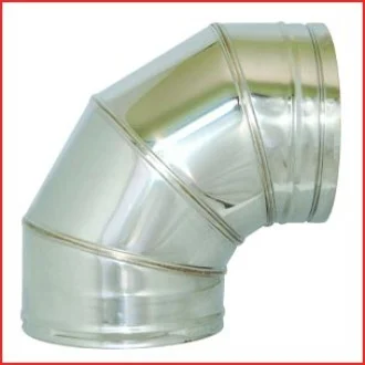 Неръждаемо коминно коляно Ф80, 90º INOX