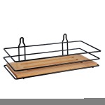 Единичен рафт за баня Стомана и Бамбук