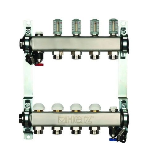 Колектори за подово HERZ 1"х3/4" EUROKONUS с 12 извода
