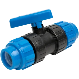 ПЕ Сферичен кран Ф20 двустранен