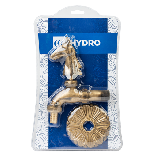 Декоративна канелка месинг с ръкохватка Кон