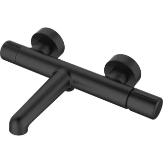 Смесител за вана, стенен PRETTO (душ-батерия) ЧЕРЕН МАТ