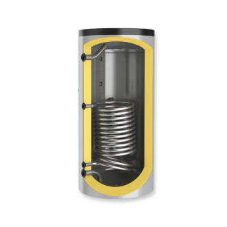 Буферен съд 500 л, една серпентина, неемайлиран