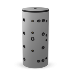 Неемайлиран буферен съд 300 л. с две черни и една неръждаема серпентина