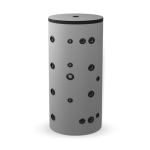 Неемайлиран буферен съд 300 л. с една черна и една неръждаема серпентина