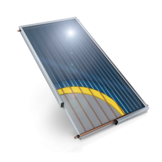 Слънчев колектор плосък, с алуминиев оребрен абсорбер, 2 кв. м