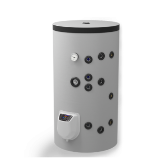 Бойлер стоящ 150 л, две серпентини, електронно управление, неръждаем Бойлер стоящ 150 л, две серпентини, електронно управление, неръждаем