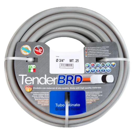 Петслоен градински маркуч с оплетка TENDER 3/4" 25м