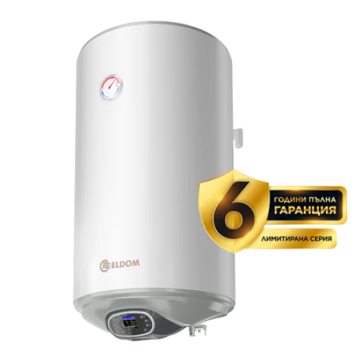 Бойлер ЕЛДОМ 80, 3 kW с интелигентно Wi-Fi електронно управление, емайлиран,голям диаметър - WV08046EW