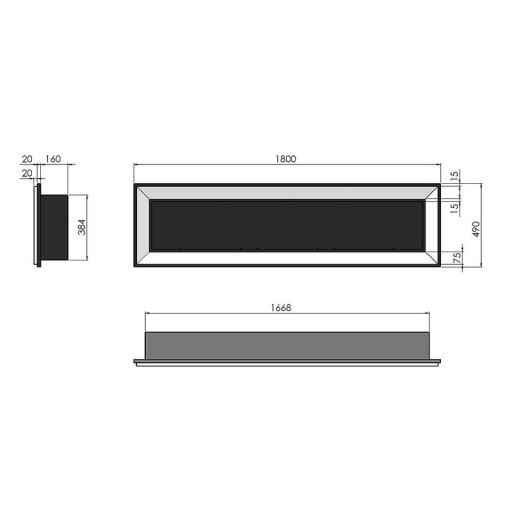 Биокамина Frame 1800 White + стъкло Биокамина Frame 1800 White + стъкло