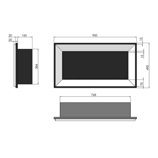 Биокамина Frame 900 White + стъкло - Frame900White Биокамина Frame 900 White + стъкло - Frame900White