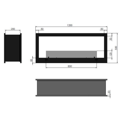 Биокамина Inside 1200 двустранна Биокамина Inside 1200 двустранна