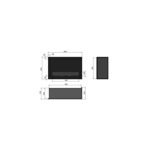 Биокамина Inside 840 Дясна, ъглова + стъклo Биокамина Inside 840 Дясна, ъглова + стъклo