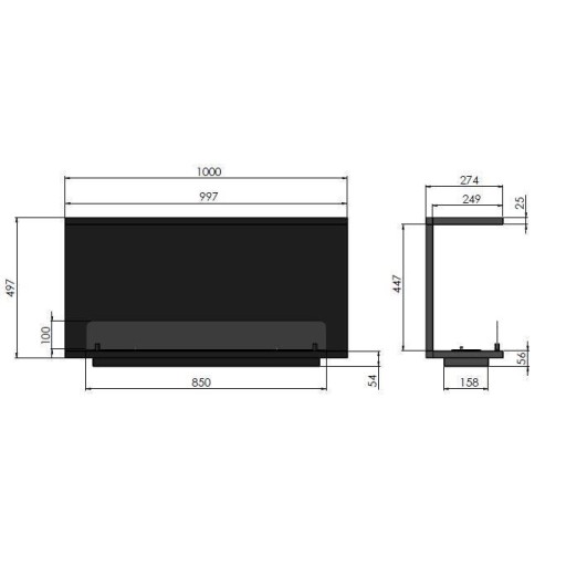 Биокамина Inside C1000 Vers2 за вграждане Биокамина Inside C1000 Vers2 за вграждане