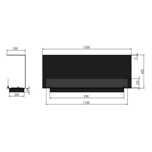 Биокамина Inside C1200 Vers1 за вграждане Биокамина Inside C1200 Vers1 за вграждане
