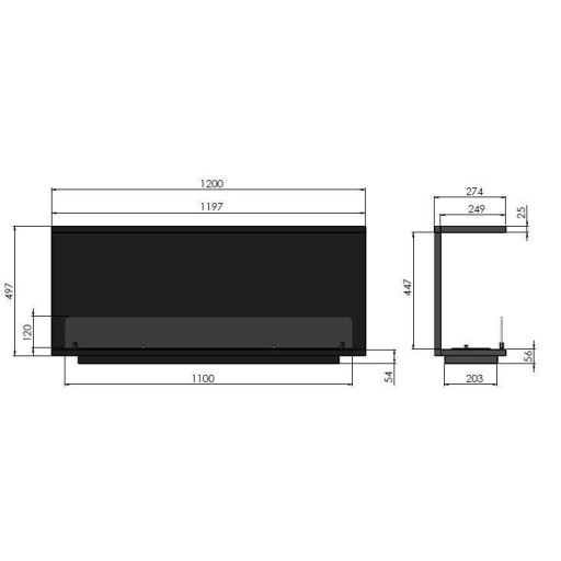 Биокамина Inside C1200 Vers2 за вграждане Биокамина Inside C1200 Vers2 за вграждане