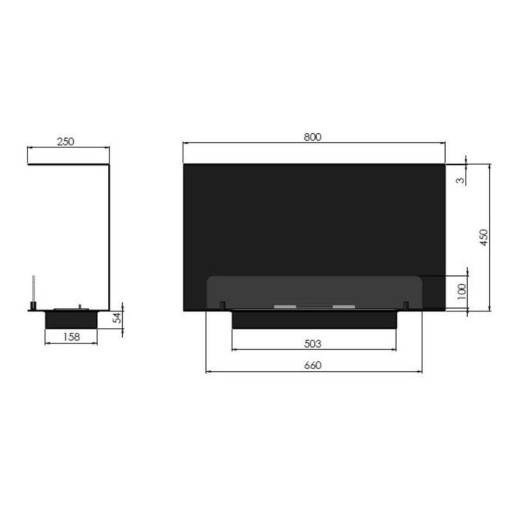 Биокамина Inside C800 Vers1 за вграждане Биокамина Inside C800 Vers1 за вграждане