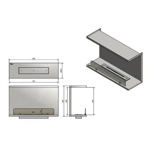 Биокамина Inside C800 Vers2 за вграждане Биокамина Inside C800 Vers2 за вграждане
