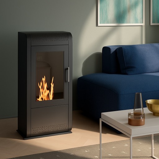 Стояща биокамина Giga Nero 3kw Стояща биокамина Giga Nero 3kw