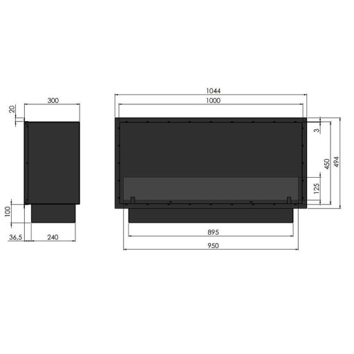 Биокамина Slim Inside Black 1000 Биокамина Slim Inside Black 1000