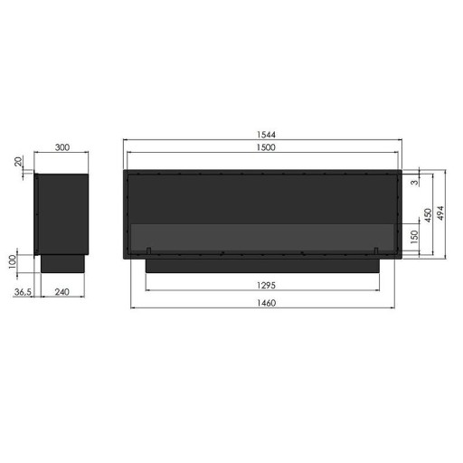 Биокамина Slim Inside Black 1500 Биокамина Slim Inside Black 1500