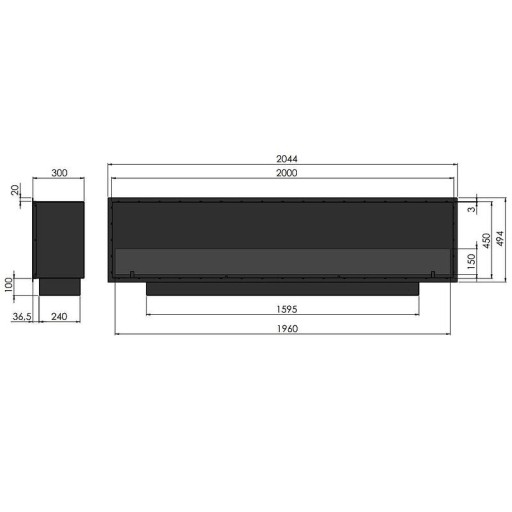 Биокамина Slim Inside Black 2000 Биокамина Slim Inside Black 2000