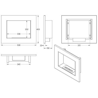 Биокамина UNIFLAM 50х40 WHITE Биокамина UNIFLAM 50х40 WHITE