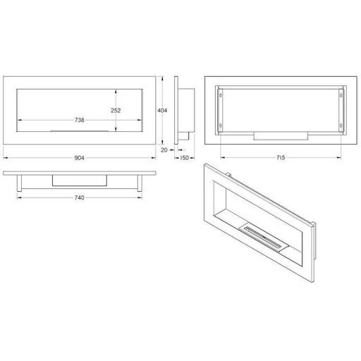 Биокамина UNIFLAM 90х40 WHITE - UF-BIO-90x40-WHITE
