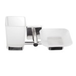 Държач за чаша и сапунерка Quattro, хром