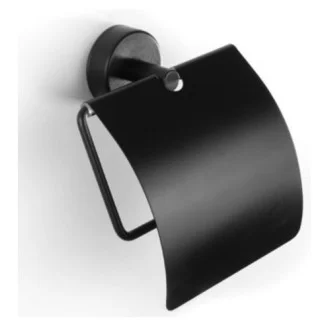 Държач за тоалетна хартия с капак Moderno black, черен мат