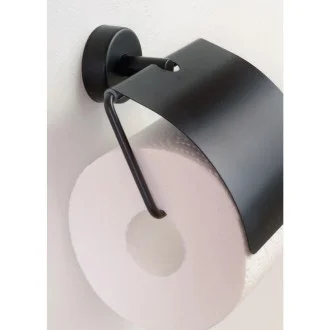 Държач за тоалетна хартия с капак Moderno black, черен мат