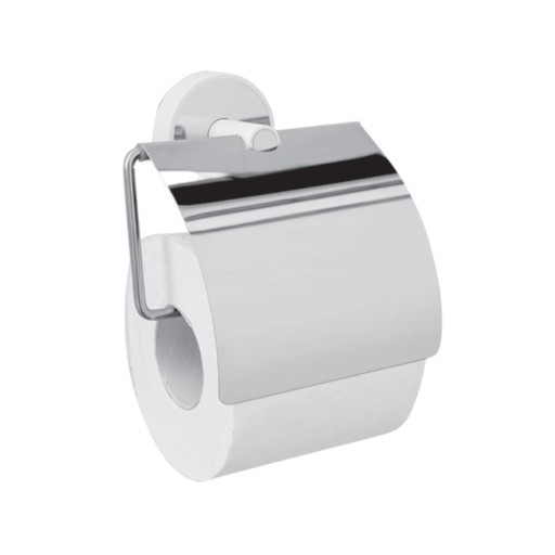 Държач за тоалетна хартия с капак Optimo, бял