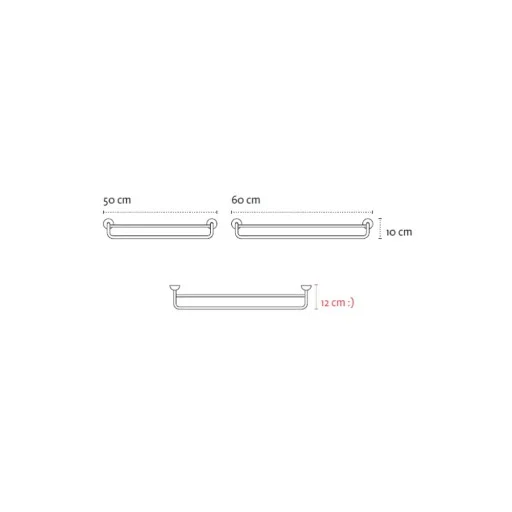 Двойна пръчка за хавлия 50cm Classico black, черен мат - IX_K-525255