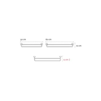 Двойна пръчка за хавлия 60cm Classico, хром Двойна пръчка за хавлия 60cm Classico, хром