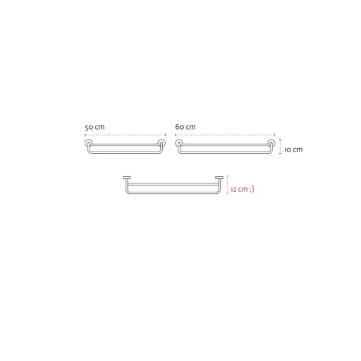 Двойна пръчка за хавлия 60cm Moderno black, черен мат - IX_K-226255