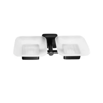 Двойна сапунерка Quattro black, черен мат Двойна сапунерка Quattro black, черен мат