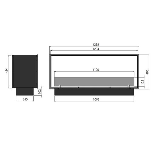 Двустранна биокамина Inside Black 1200 Slim Двустранна биокамина Inside Black 1200 Slim