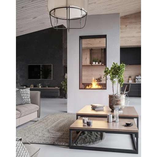 Двустранна биокамина Inside Black 1600 Slim Vertical