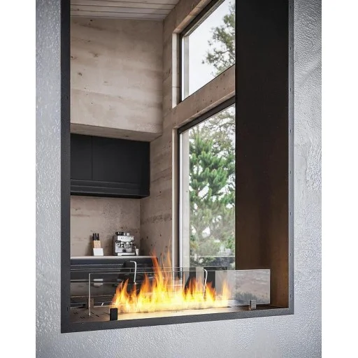 Двустранна биокамина Inside Black 1600 Slim Vertical