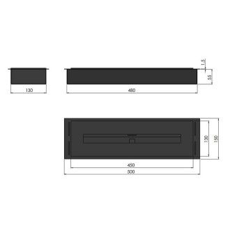 Горивна камера за вграждане Simple Inbox 500 Inox Горивна камера за вграждане Simple Inbox 500 Inox