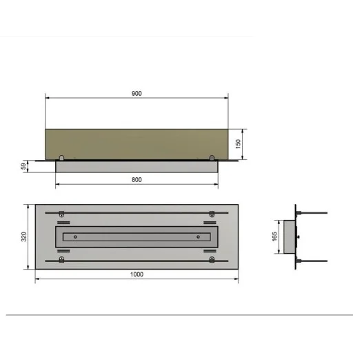 Горивна камера за вграждане в мебел Insert 1000 Горивна камера за вграждане в мебел Insert 1000