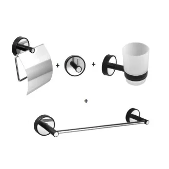 Комплект аксесоари за баня Optimo black, черен мат