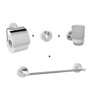 Комплект аксесоари за баня Optimo, бял